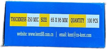 ID CARD Pouch  Laminating  Film KENT (250 MIC) 100 Pices